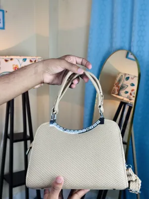 Elegant white cream vanity bag