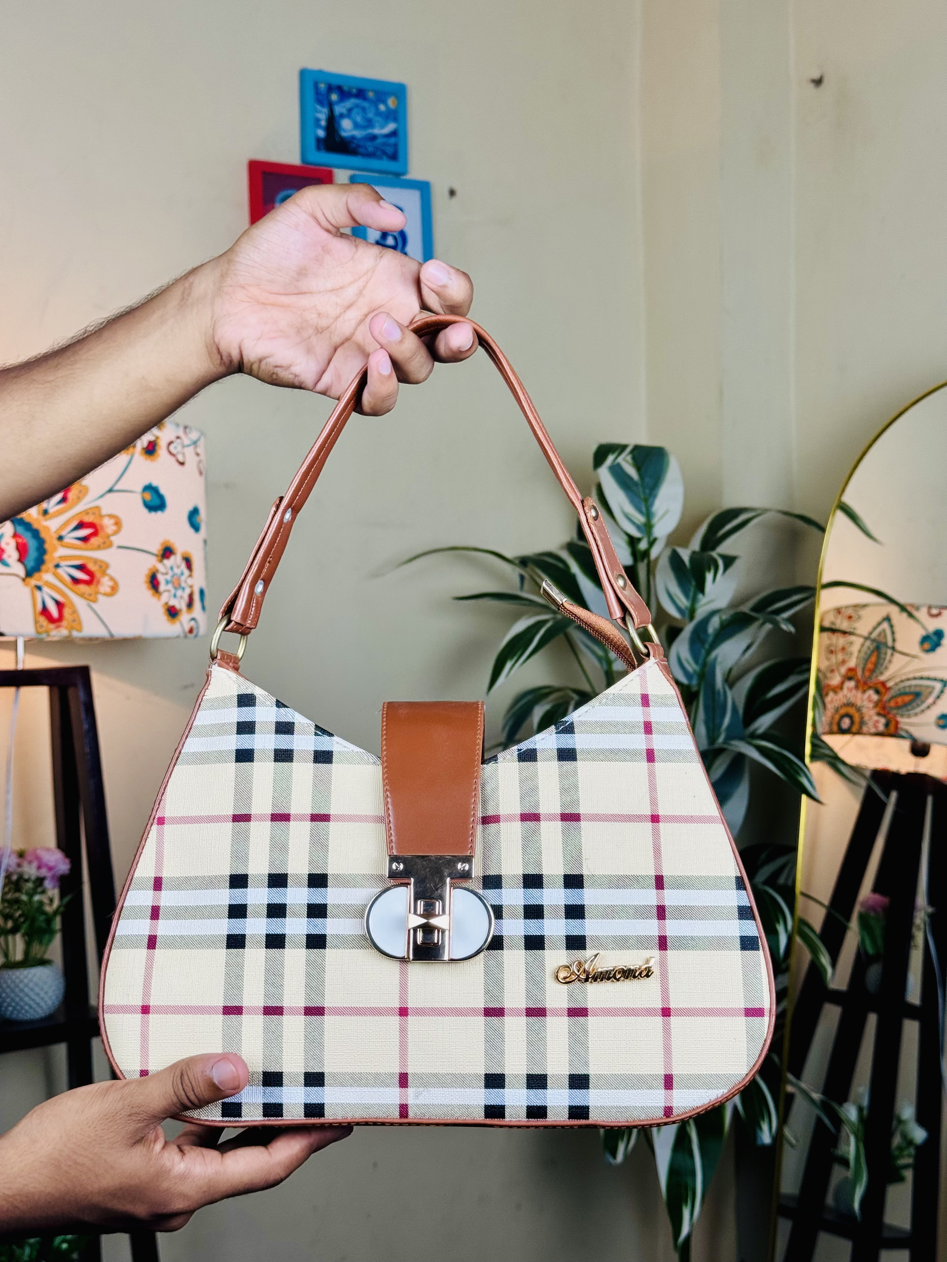 Classic Plaid Shoulder Bag